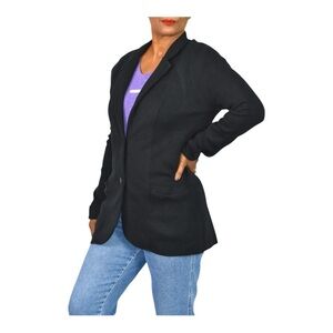 J. Crew Factory Black Sweater Blazer Minimalist Academia